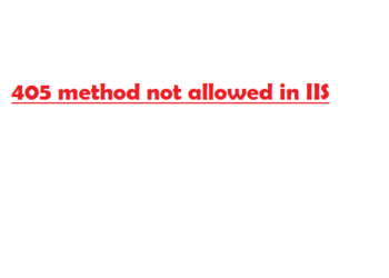 405 method not allowed in IIS